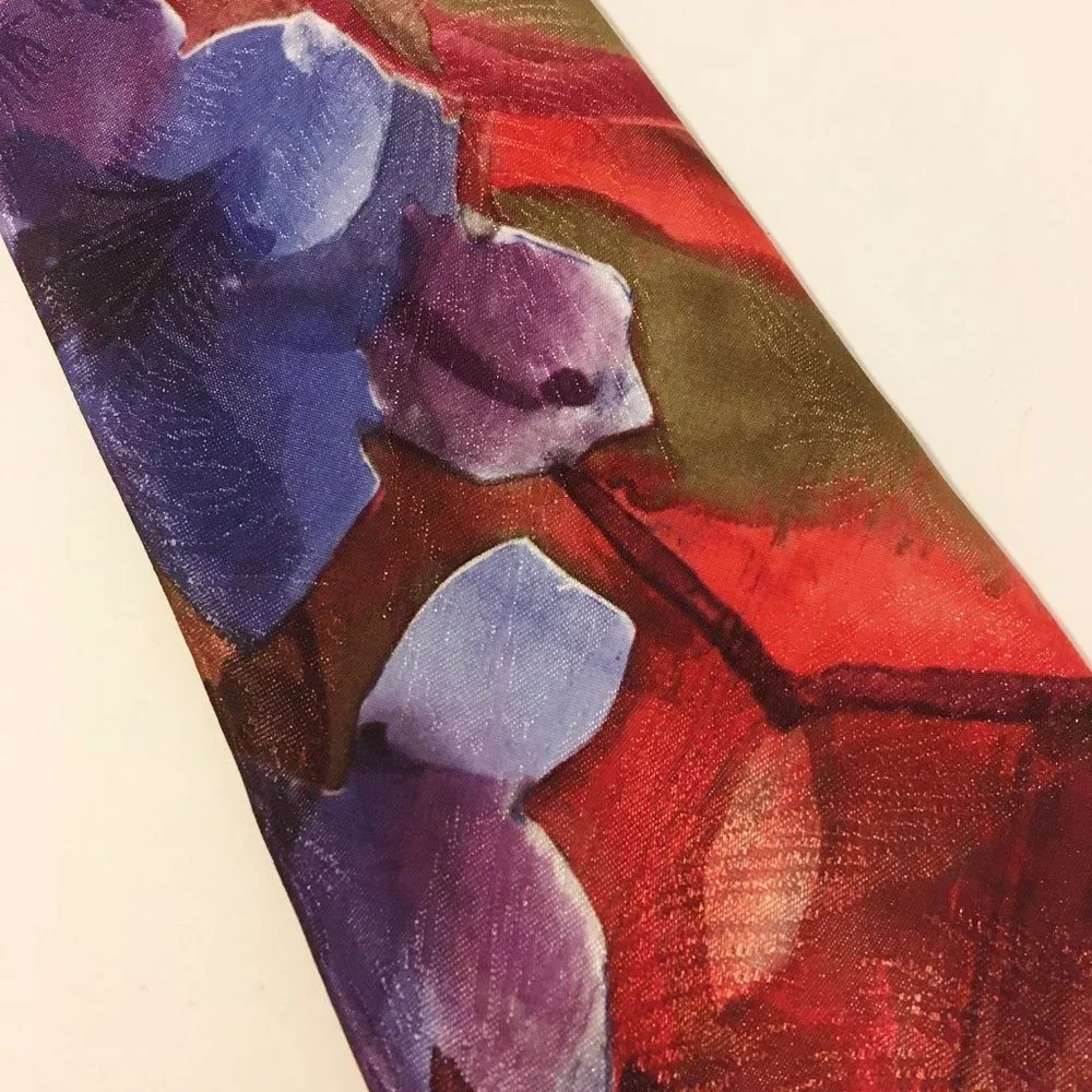 Don Loper Floral Necktie Beverly Hills Abstract Flowers Menswear